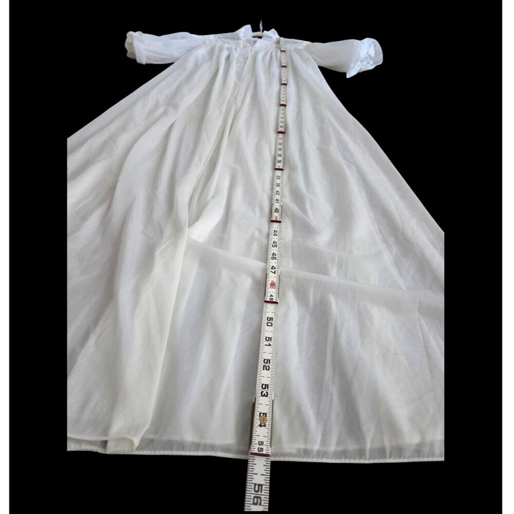 VTG 60s Vanity Fair Sheer Nylon Tricot Robe High Ruffle Collar Peignoir Dollette - Picture 8 of 10